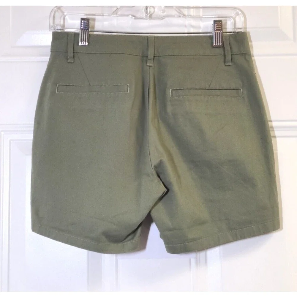 ASOS Chino Shorts Button Fly Womens 28" Waist Khaki Green New - Picture 4 of 10